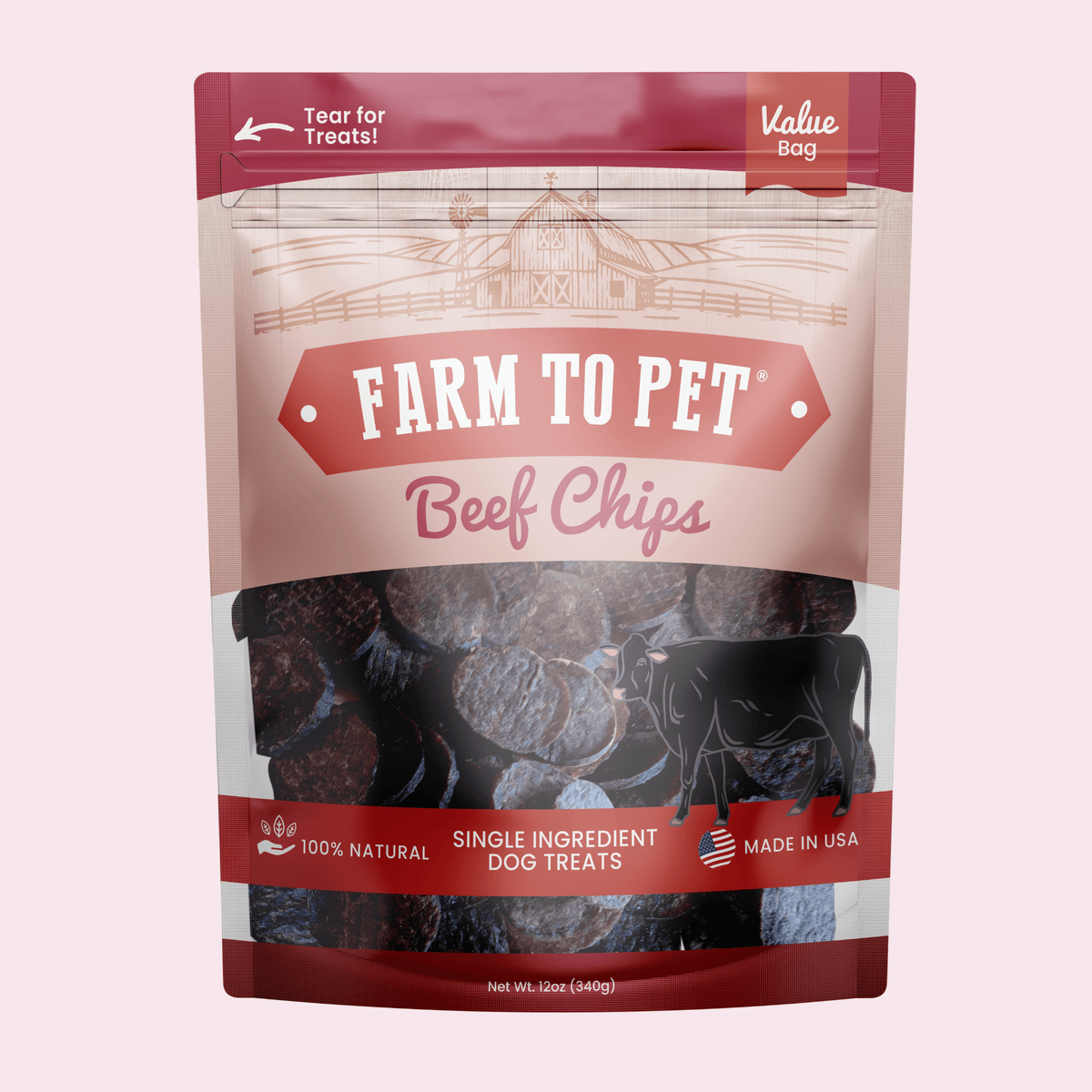 Beef Chips Dog Treats | Single-Ingredient Healthy Treats for Dogs